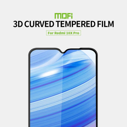 For Xiaomi Redmi 10X Pro MOFI 9H 3D Explosion-proof Curved Screen Tempered Glass Film(Black) -  by MOFI | Online Shopping South Africa | PMC Jewellery