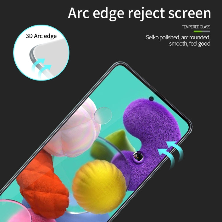 For Samsung Galaxy A51 MOFI 9H 3D Explosion-proof Curved Screen Tempered Glass Film(Black) - Galaxy Tempered Glass by MOFI | Online Shopping South Africa | PMC TechLife