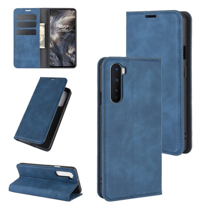 For OnePlus Nord Retro-skin Business Magnetic Suction Leather Case with Holder & Card Slots & Wallet(Dark Blue) - OnePlus Cases by PMC Jewellery | Online Shopping South Africa | PMC Jewellery