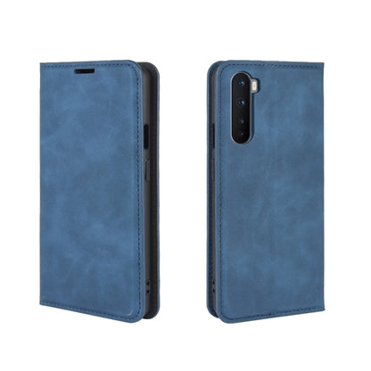 For OnePlus Nord Retro-skin Business Magnetic Suction Leather Case with Holder & Card Slots & Wallet(Dark Blue) - OnePlus Cases by PMC Jewellery | Online Shopping South Africa | PMC Jewellery