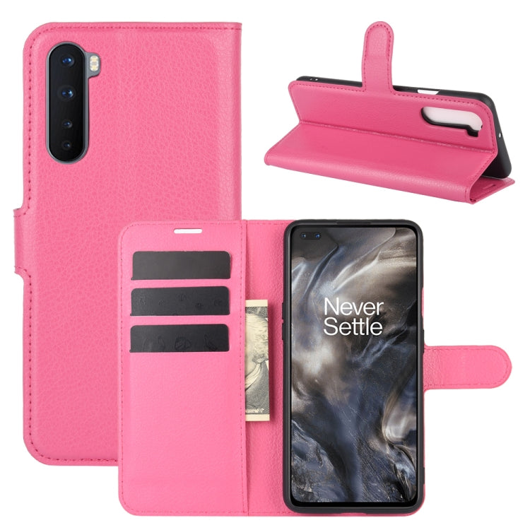 For OnePlus Nord Litchi Texture Horizontal Flip Protective Case with Holder & Card Slots & Wallet(Rose red) - OnePlus Cases by PMC Jewellery | Online Shopping South Africa | PMC Jewellery | Buy Now Pay Later Mobicred