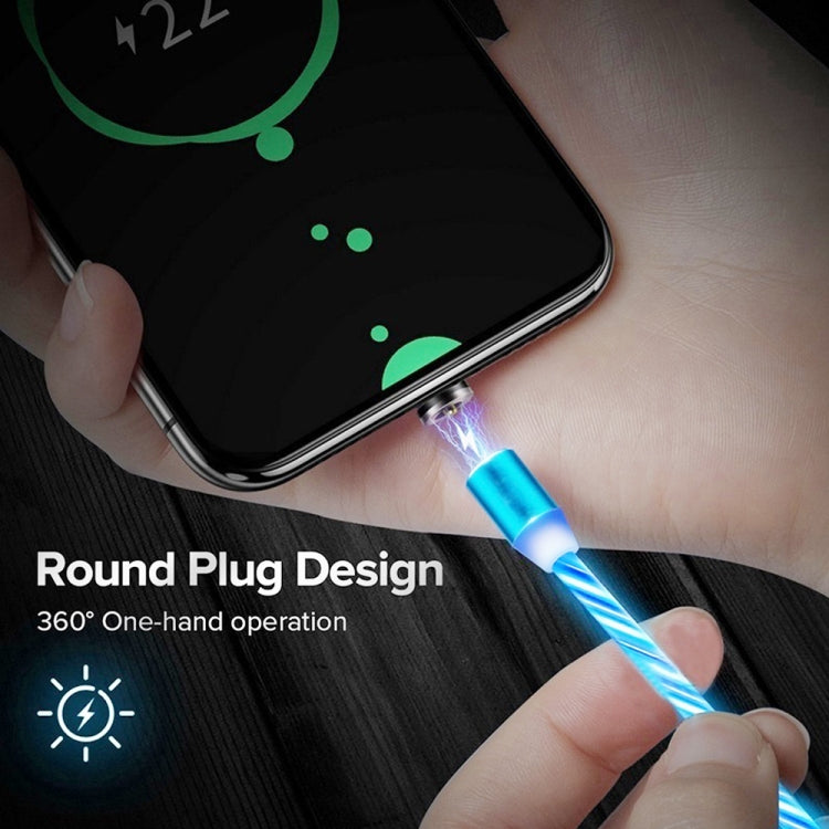 USB to 8 Pin Magnetic Suction Colorful Streamer Mobile Phone Charging  Cable, Length: 1m(Blue Light) - Charging Cable & Head by PMC Jewellery | Online Shopping South Africa | PMC Jewellery | Buy Now Pay Later Mobicred