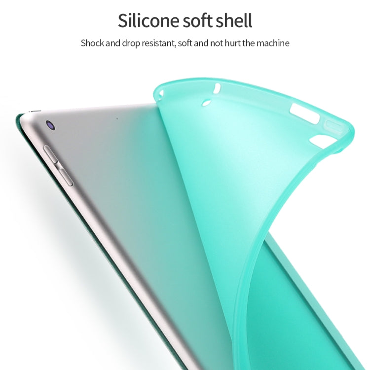 Three-folding Surface PU Leather TPU Matte Soft Bottom Case with Holder & Sleep / Wake-up Function For iPad 10.2 2021 / 2020 / 2019 / iPad Pro 10.5 inch(Sky blue) - iPad 10.2 Cases by PMC TechLife | Online Shopping South Africa | PMC TechLife