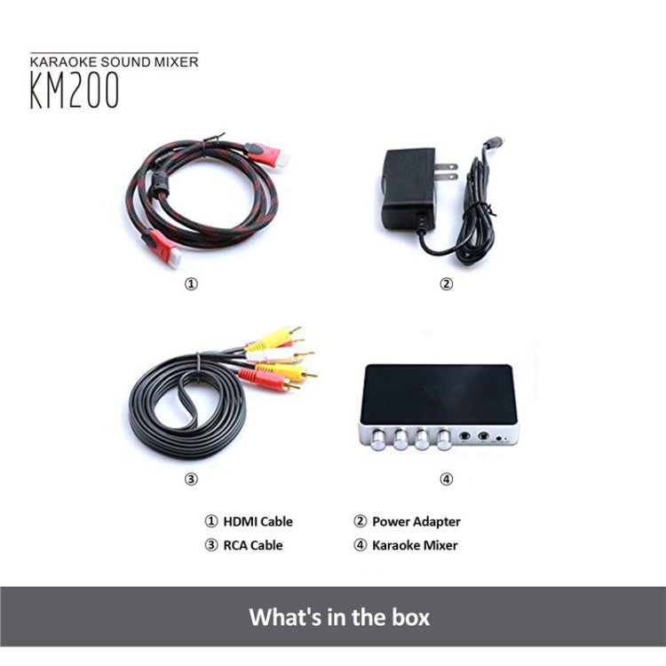 KM200 Portable Digital Stereo Audio Echo System Machine HDMI Karaoke Mixer Amplifier 4K/2K TV PC Home Theater - Microphone Audio Cable & Connector by PMC Jewellery | Online Shopping South Africa | PMC Jewellery | Buy Now Pay Later Mobicred