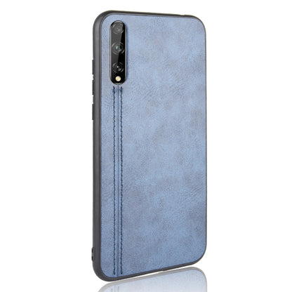 For Huawei P Smart S Shockproof Sewing Cow Pattern Skin PC + PU + TPU Case(Blue) - Huawei Cases by PMC Jewellery | Online Shopping South Africa | PMC Jewellery