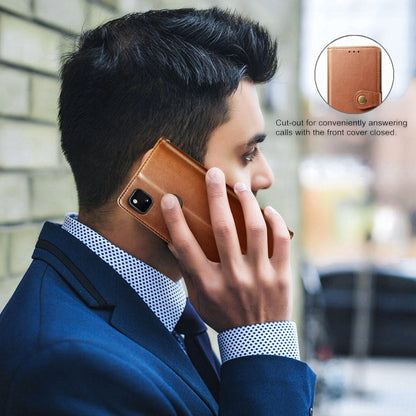 For Google Pixel 4A Retro Solid Color Leather Buckle Phone Case with Lanyard & Photo Frame & Card Slot & Wallet & Stand Function(Brown) - Google Cases by PMC Jewellery | Online Shopping South Africa | PMC Jewellery | Buy Now Pay Later Mobicred