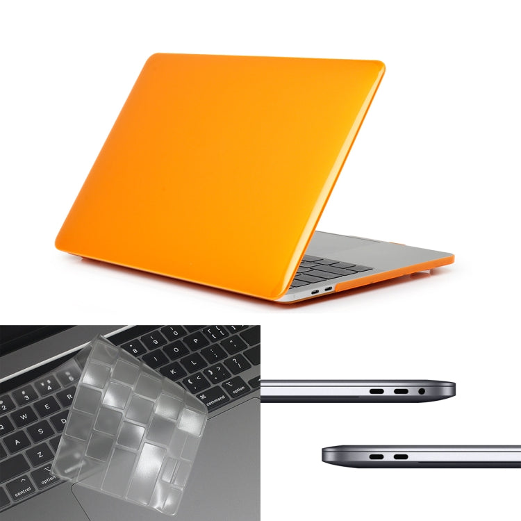 ENKAY Hat-Prince 3 in 1 For MacBook Pro 13 inch A2289 / A2251 (2020) Crystal Hard Shell Protective Case + US Version Ultra-thin TPU Keyboard Protector Cover + Anti-dust Plugs Set(Orange) - MacBook Pro Cases by ENKAY | Online Shopping South Africa | PMC Jewellery | Buy Now Pay Later Mobicred