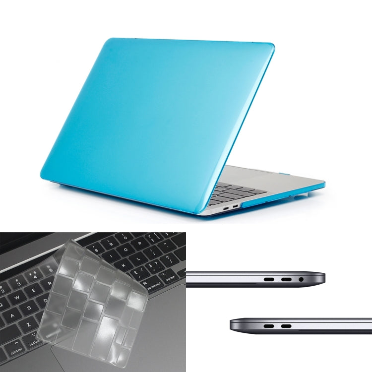 ENKAY Hat-Prince 3 in 1 For MacBook Pro 13 inch A2289 / A2251 (2020) Crystal Hard Shell Protective Case + US Version Ultra-thin TPU Keyboard Protector Cover + Anti-dust Plugs Set(Light Blue) - MacBook Pro Cases by ENKAY | Online Shopping South Africa | PMC Jewellery | Buy Now Pay Later Mobicred