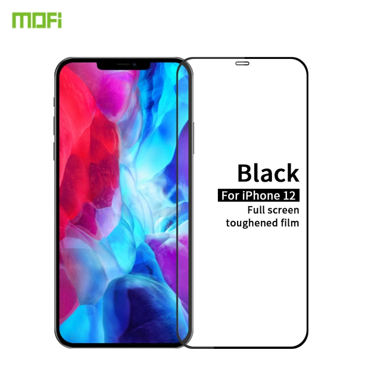 For iPhone 12 / 12 Pro MOFI 9H 2.5D Full Screen Tempered Glass Film(Black) - iPhone 12 / 12 Pro Tempered Glass by MOFI | Online Shopping South Africa | PMC TechLife | Buy Now Pay Later Mobicred