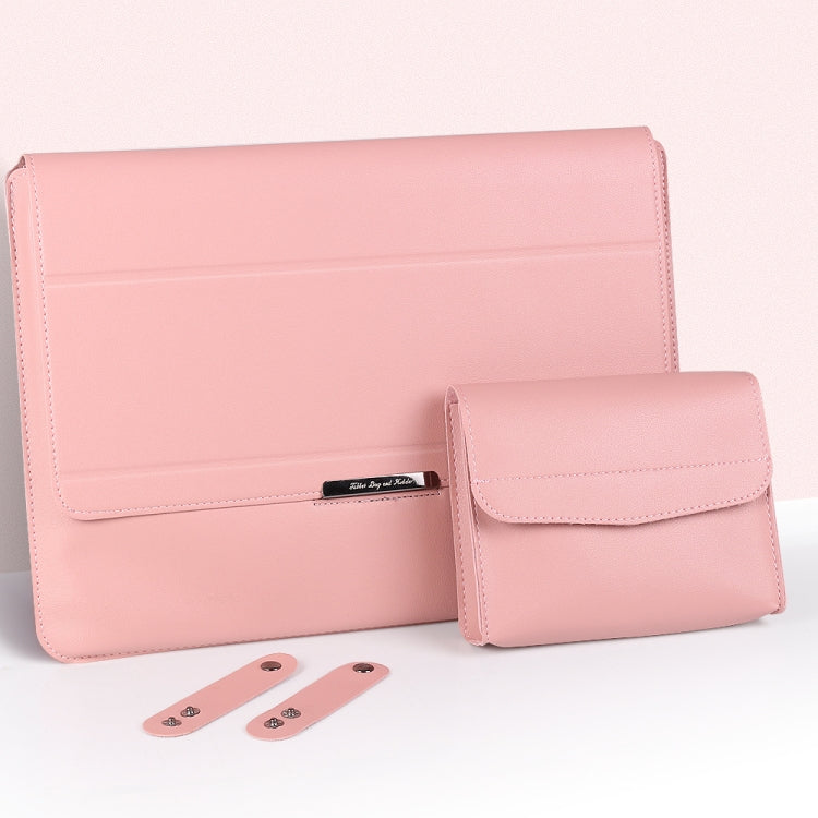 4 in 1 Universal Laptop Holder PU Waterproof Protection Wrist Laptop Bag, Size:13/14inch(Rose gold) - 13.3 inch by PMC Jewellery | Online Shopping South Africa | PMC Jewellery | Buy Now Pay Later Mobicred