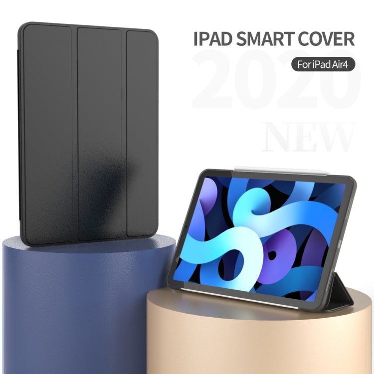 For iPad Air 11 2024 / Air 2022 10.9 Three-folding Surface Leather Matte TPU Bottom Smart Tablet Case(Gold) - iPad Air (2022) / (2020) 10.9 Cases by PMC Jewellery | Online Shopping South Africa | PMC Jewellery | Buy Now Pay Later Mobicred