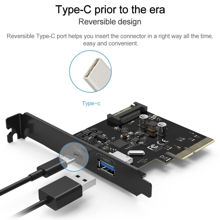 ORICO PA31-AC 2 Port USB3.1 PCI-E Adapter - Add-on Cards by ORICO | Online Shopping South Africa | PMC Jewellery | Buy Now Pay Later Mobicred