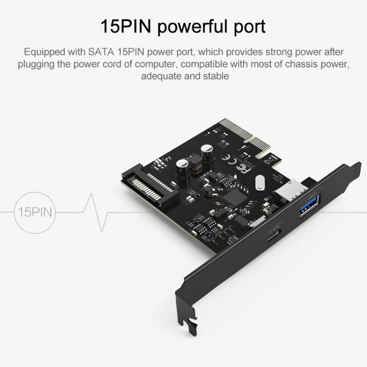 ORICO PA31-AC 2 Port USB3.1 PCI-E Adapter - Add-on Cards by ORICO | Online Shopping South Africa | PMC Jewellery | Buy Now Pay Later Mobicred