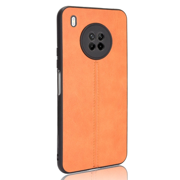 For Huawei Y9a Shockproof Sewing Cow Pattern Skin PC + PU + TPU Case(Orange) - Huawei Cases by PMC Jewellery | Online Shopping South Africa | PMC Jewellery