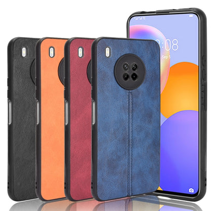 For Huawei Y9a Shockproof Sewing Cow Pattern Skin PC + PU + TPU Case(Orange) - Huawei Cases by PMC Jewellery | Online Shopping South Africa | PMC Jewellery