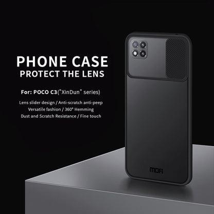 For Xiaomi Poco C3 MOFI Xing Dun Series Translucent Frosted PC + TPU Privacy Anti-glare Shockproof All-inclusive Protective Case(Black) - Xiaomi Cases by MOFI | Online Shopping South Africa | PMC Jewellery | Buy Now Pay Later Mobicred