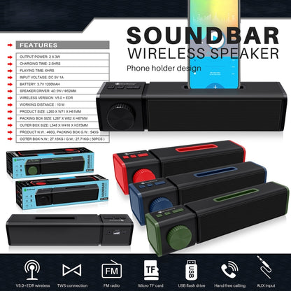 New Rixing NR4023 TWS Wireless Stereo Bluetooth Speaker, Support TF Card & MP3 & FM & Hands-free Call & 3.5mm AUX(Blue) - Desktop Speaker by NewRixing | Online Shopping South Africa | PMC Jewellery | Buy Now Pay Later Mobicred