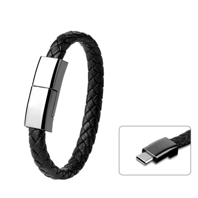 XJ-27 3A USB to USB-C / Type-C Creative Bracelet Data Cable, Cable Length: 22.5cm(Black) - free shipping - PMC TechLife - Order now!