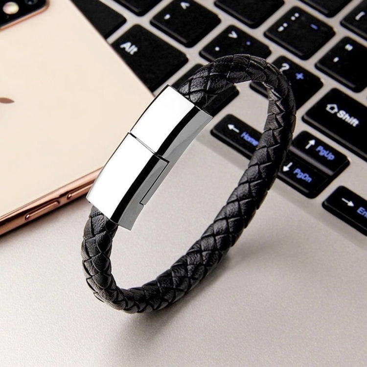 XJ-27 3A USB to USB-C / Type-C Creative Bracelet Data Cable, Cable Length: 22.5cm(Black) - free shipping - PMC TechLife - Order now!