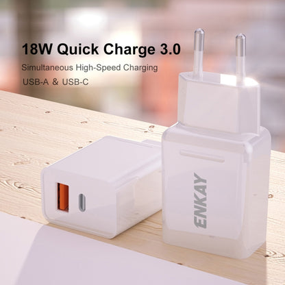 ENKAY Hat-Prince T030 18W 3A PD+QC 3.0 Fast Charging Travel Charger Power Adapter, EU Plug - USB Charger by ENKAY | Online Shopping South Africa | PMC Jewellery | Buy Now Pay Later Mobicred