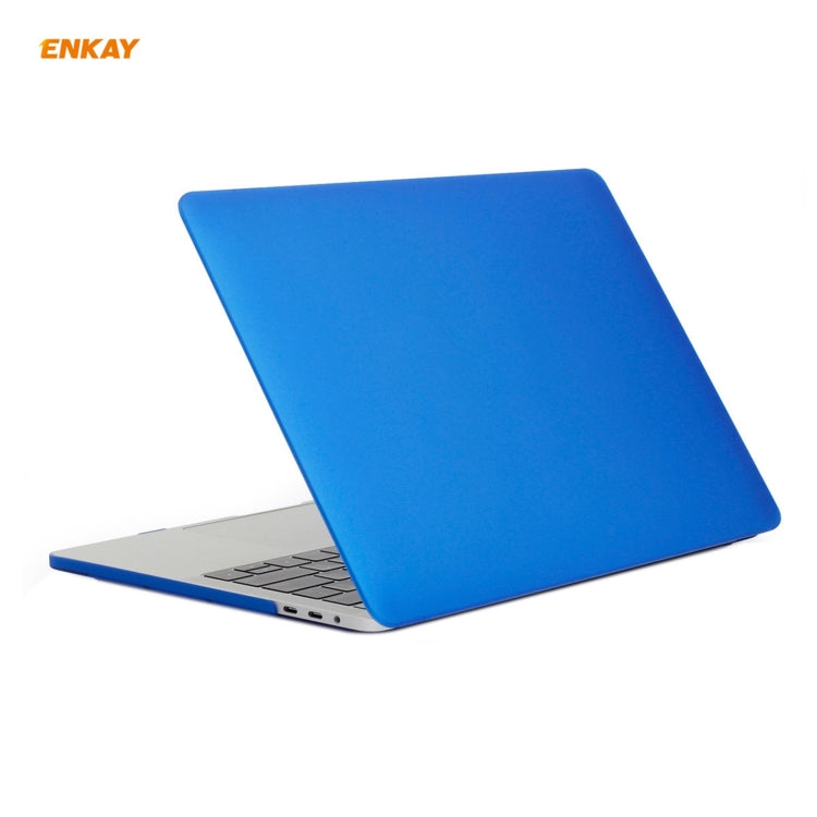 ENKAY 3 in 1 Matte Laptop Protective Case + EU Version TPU Keyboard Film + Anti-dust Plugs Set for MacBook Pro 13.3 inch A1708 (without Touch Bar)(Dark Blue) - MacBook Pro Cases by ENKAY | Online Shopping South Africa | PMC Jewellery | Buy Now Pay Later Mobicred