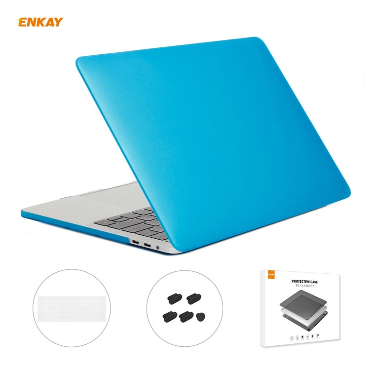 ENKAY 3 in 1 Matte Laptop Protective Case + EU Version TPU Keyboard Film + Anti-dust Plugs Set for MacBook Pro 13.3 inch A1708 (without Touch Bar)(Light Blue) - MacBook Pro Cases by ENKAY | Online Shopping South Africa | PMC Jewellery | Buy Now Pay Later Mobicred