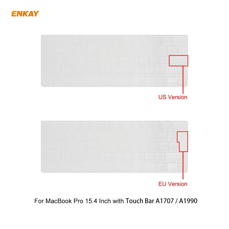 ENKAY 3 in 1 Matte Laptop Protective Case + US Version TPU Keyboard Film + Anti-dust Plugs Set for MacBook Pro 15.4 inch A1707 & A1990 (with Touch Bar)(Pink) - MacBook Pro Cases by ENKAY | Online Shopping South Africa | PMC Jewellery | Buy Now Pay Later Mobicred