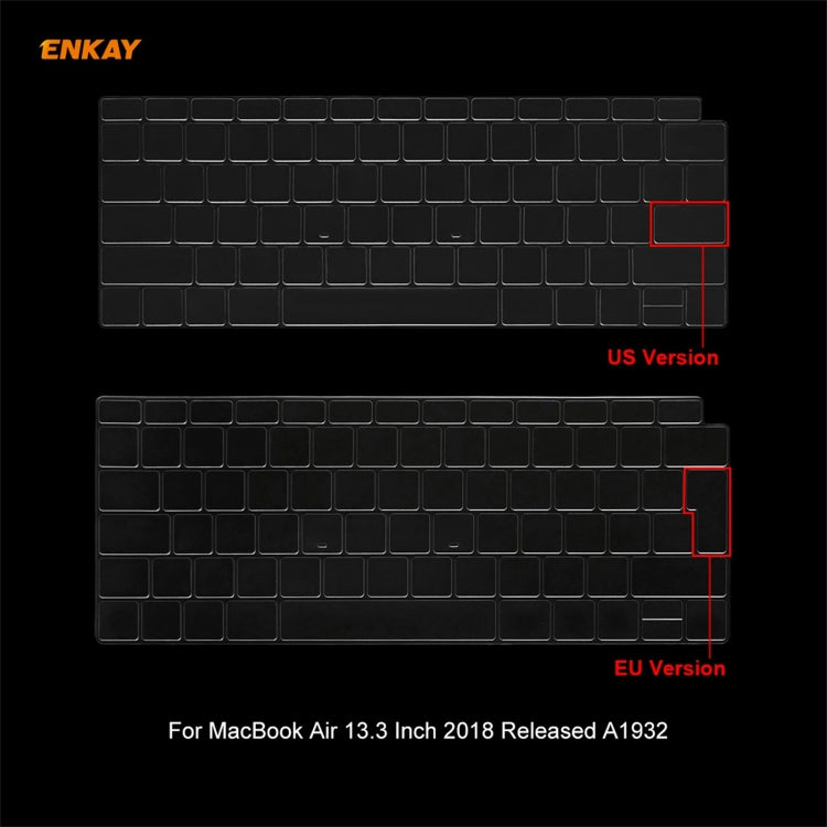 ENKAY 3 in 1 Crystal Laptop Protective Case + US Version TPU Keyboard Film + Anti-dust Plugs Set for MacBook Air 13.3 inch A1932 (2018)(Orange) - MacBook Air Cases by WIWU | Online Shopping South Africa | PMC Jewellery | Buy Now Pay Later Mobicred