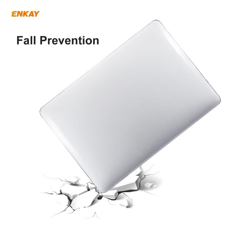 For MacBook Air 13.3 inch A1932 2018 ENKAY 3 in 1 Crystal Laptop Protective Case and EU Version TPU Keyboard Film and Anti-dust Plugs Set(Dark Blue) - MacBook Air Cases by ENKAY | Online Shopping South Africa | PMC Jewellery | Buy Now Pay Later Mobicred