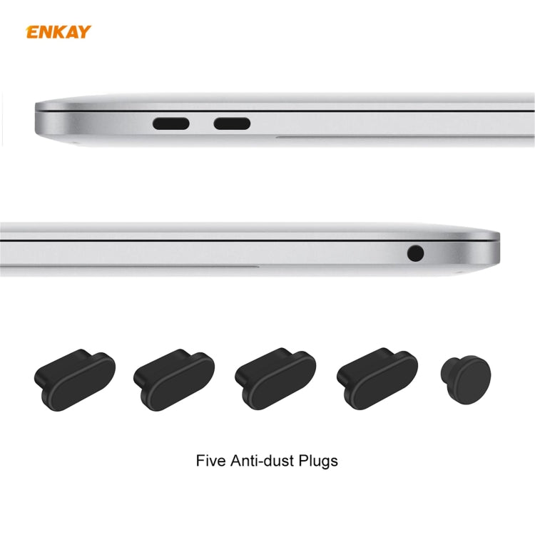 For MacBook Air 13.3 inch A1932 2018 ENKAY 3 in 1 Crystal Laptop Protective Case and EU Version TPU Keyboard Film and Anti-dust Plugs Set(Grey) - MacBook Air Cases by ENKAY | Online Shopping South Africa | PMC Jewellery | Buy Now Pay Later Mobicred