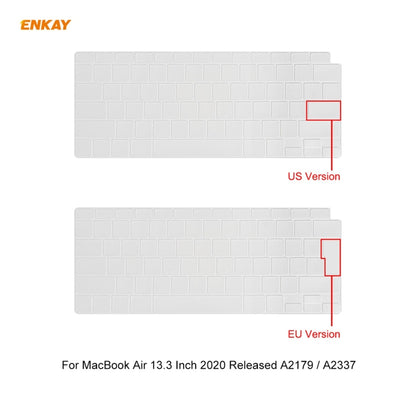 ENKAY 3 in 1 Matte Laptop Protective Case + US Version TPU Keyboard Film + Anti-dust Plugs Set for MacBook Air 13.3 inch A2179 & A2337 (2020)(White) - MacBook Air Cases by ENKAY | Online Shopping South Africa | PMC Jewellery | Buy Now Pay Later Mobicred