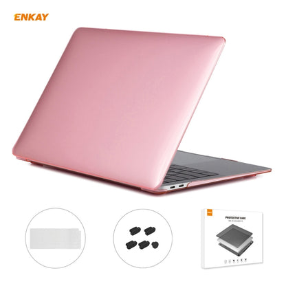 For MacBook Air 13.3 inch A2179 & A2337 2020 ENKAY 3 in 1 Crystal Laptop Protective Case + EU Version TPU Keyboard Film + Anti-dust Plugs Set(Pink) - MacBook Air Cases by ENKAY | Online Shopping South Africa | PMC Jewellery | Buy Now Pay Later Mobicred