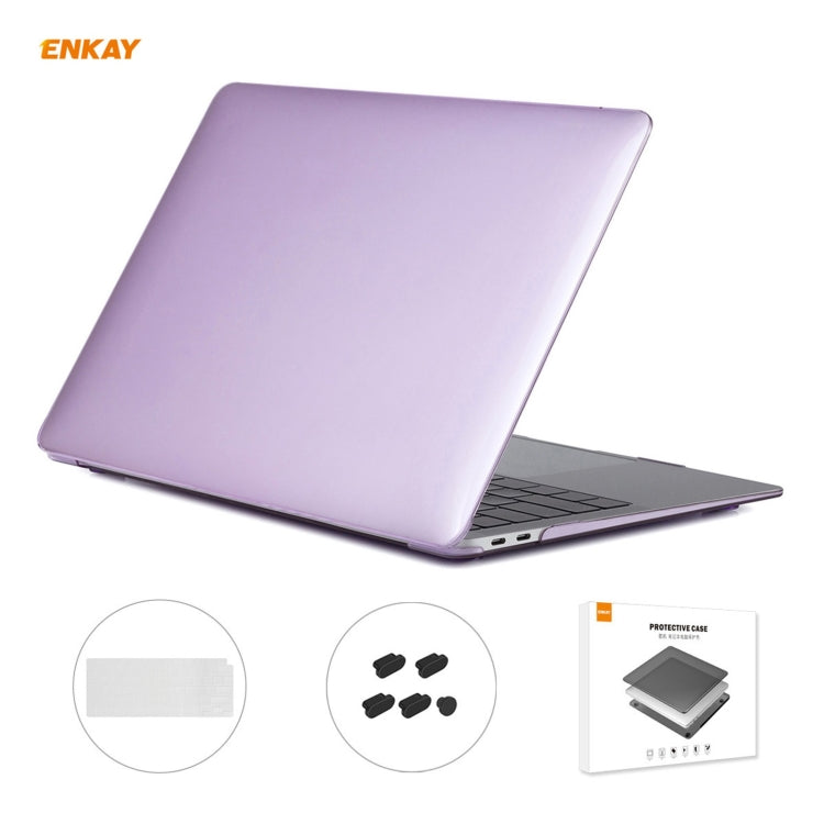 For MacBook Air 13.3 inch A2179 & A2337 2020 ENKAY 3 in 1 Crystal Laptop Protective Case + EU Version TPU Keyboard Film + Anti-dust Plugs Set(Purple) - MacBook Air Cases by ENKAY | Online Shopping South Africa | PMC Jewellery | Buy Now Pay Later Mobicred