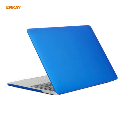 ENKAY 3 in 1 Matte Laptop Protective Case + EU Version TPU Keyboard Film + Anti-dust Plugs Set for MacBook Pro 13.3 inch A2251 & A2289 & A2338 (with Touch Bar)(Dark Blue) - MacBook Pro Cases by ENKAY | Online Shopping South Africa | PMC Jewellery | Buy Now Pay Later Mobicred