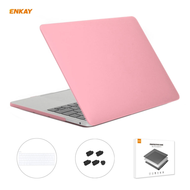 ENKAY 3 in 1 Matte Laptop Protective Case + EU Version TPU Keyboard Film + Anti-dust Plugs Set for MacBook Pro 13.3 inch A2251 & A2289 & A2338 (with Touch Bar)(Pink) - MacBook Pro Cases by ENKAY | Online Shopping South Africa | PMC Jewellery | Buy Now Pay Later Mobicred