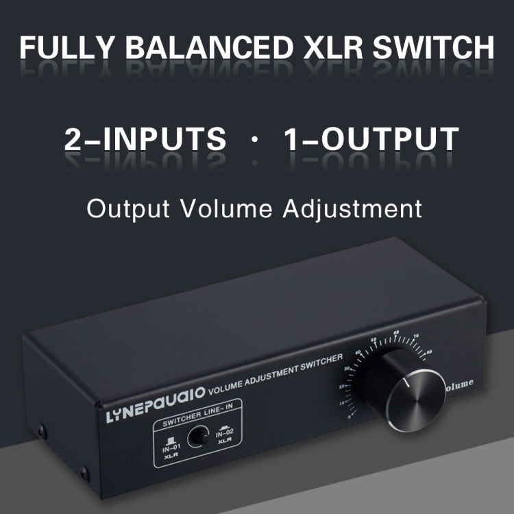 2-In 1-Out XLR Switcher Fully Balanced Passive Pre-Active Speaker Lossless Volume Control Switcher -  by PMC Jewellery | Online Shopping South Africa | PMC Jewellery | Buy Now Pay Later Mobicred