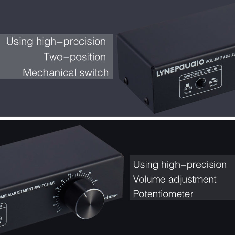 2-In 1-Out XLR Switcher Fully Balanced Passive Pre-Active Speaker Lossless Volume Control Switcher -  by PMC Jewellery | Online Shopping South Africa | PMC Jewellery | Buy Now Pay Later Mobicred