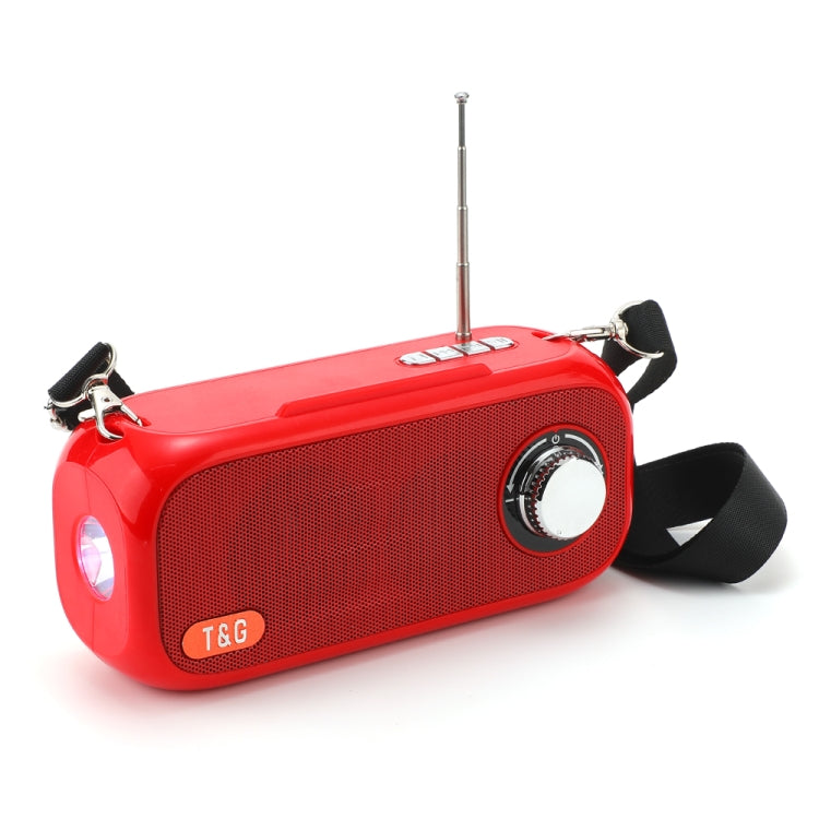 T&G TG613 TWS Solar Portable Bluetooth Speakers with LED Flashlight, Support TF Card / FM / AUX / U Disk(Red) - Desktop Speaker by T&G | Online Shopping South Africa | PMC Jewellery | Buy Now Pay Later Mobicred