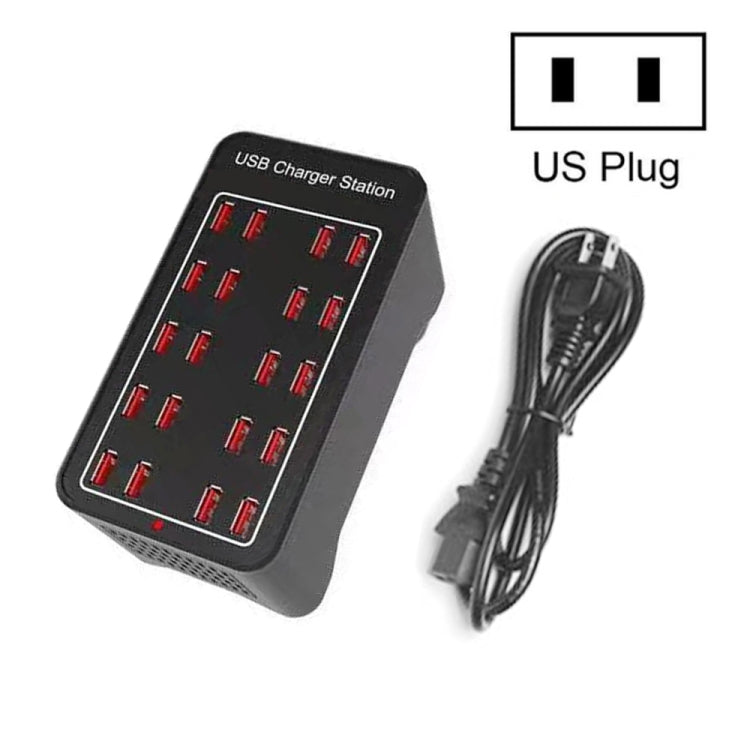 100W 20 USB Ports Fast Charger Station Smart Charger, AC 110-240V, Plug Size:US Plug - Multifunction Charger by PMC Jewellery | Online Shopping South Africa | PMC Jewellery | Buy Now Pay Later Mobicred