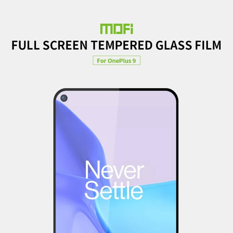 For OnePlus 9 MOFI 9H 2.5D Full Screen Tempered Glass Film(Black) - OnePlus Tempered Glass by MOFI | Online Shopping South Africa | PMC Jewellery