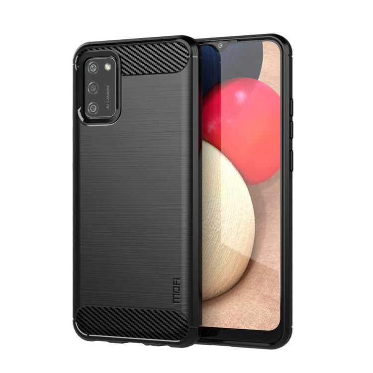 For Samsung Galaxy A02s/M02s/F02s(EU Version) MOFI Gentleness Series Brushed Texture Carbon Fiber Soft TPU Case(Black) - Galaxy Phone Cases by MOFI | Online Shopping South Africa | PMC Jewellery