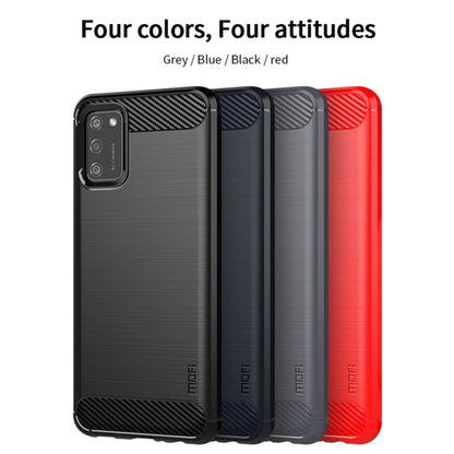 For Samsung Galaxy A02s/M02s/F02s(EU Version) MOFI Gentleness Series Brushed Texture Carbon Fiber Soft TPU Case(Red) - Galaxy Phone Cases by MOFI | Online Shopping South Africa | PMC Jewellery