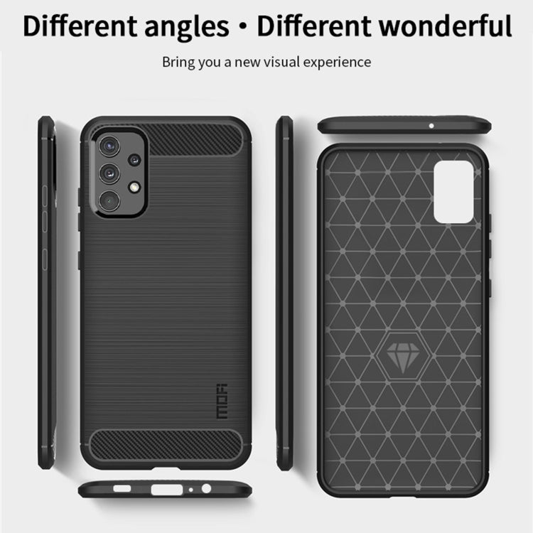 For Samsung Galaxy A32 4G(EU Version) MOFI Gentleness Series Brushed Texture Carbon Fiber Soft TPU Case(Blue) - Galaxy Phone Cases by MOFI | Online Shopping South Africa | PMC TechLife