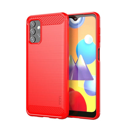 For Samsung Galaxy A32 5G MOFI Gentleness Series Brushed Texture Carbon Fiber Soft TPU Case(Red) - Galaxy Phone Cases by MOFI | Online Shopping South Africa | PMC Jewellery