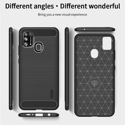 For Samsung Galaxy M31/ F41/ M21s/ M31 Prime MOFI Gentleness Series Brushed Texture Carbon Fiber Soft TPU Case(Grey) - Galaxy Phone Cases by MOFI | Online Shopping South Africa | PMC Jewellery