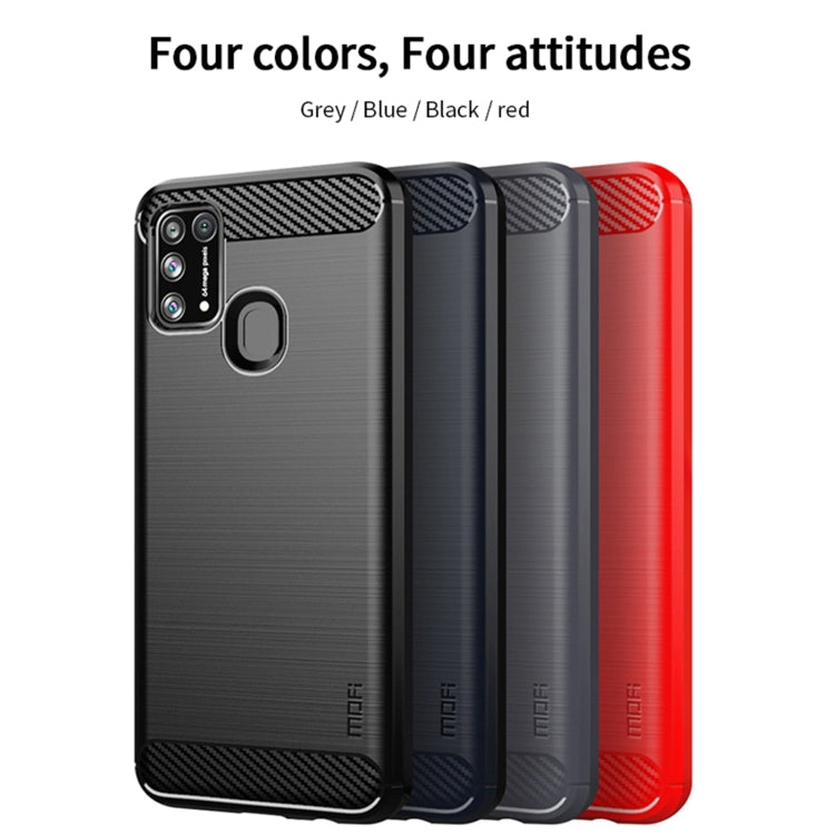 For Samsung Galaxy M31/ F41/ M21s/ M31 Prime MOFI Gentleness Series Brushed Texture Carbon Fiber Soft TPU Case(Grey) - Galaxy Phone Cases by MOFI | Online Shopping South Africa | PMC Jewellery