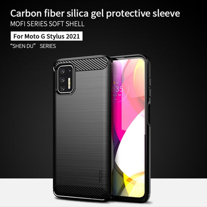 For Motorola Moto G Stylus 2021 MOFI Gentleness Series Brushed Texture Carbon Fiber Soft TPU Case(Gray) - Motorola Cases by MOFI | Online Shopping South Africa | PMC Jewellery