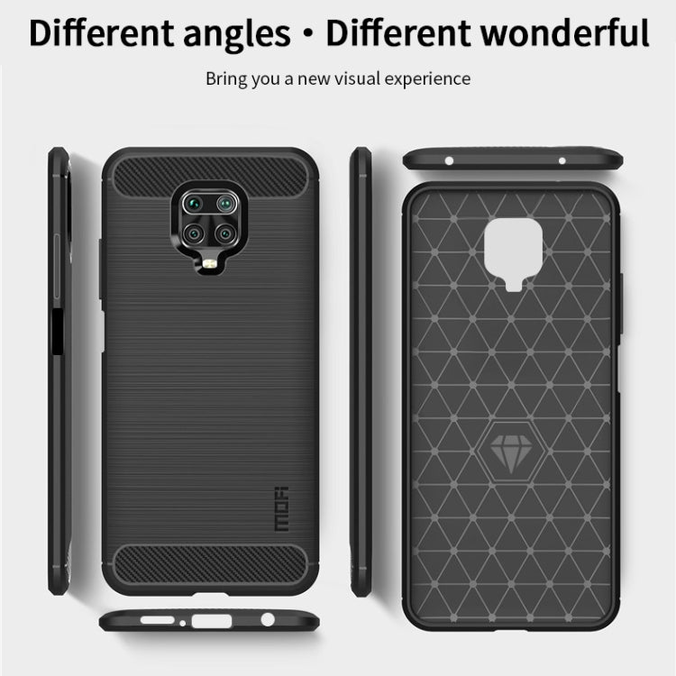 For Xiaomi Redmi Note 9s / Note 9 Pro / Note 9 Pro Max / Foco M2 Pro MOFI Gentleness Series Brushed Texture Carbon Fiber Soft TPU Case(Grey) - Xiaomi Cases by MOFI | Online Shopping South Africa | PMC Jewellery | Buy Now Pay Later Mobicred