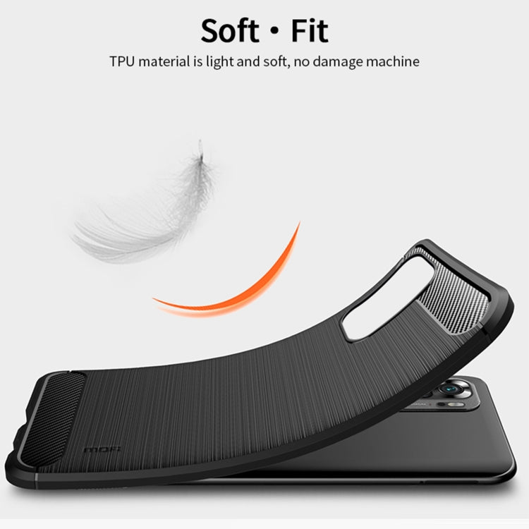 For Xiaomi Redmi Note 10 / Note 10S MOFI Gentleness Series Brushed Texture Carbon Fiber Soft TPU Case(Black) - Xiaomi Cases by MOFI | Online Shopping South Africa | PMC Jewellery