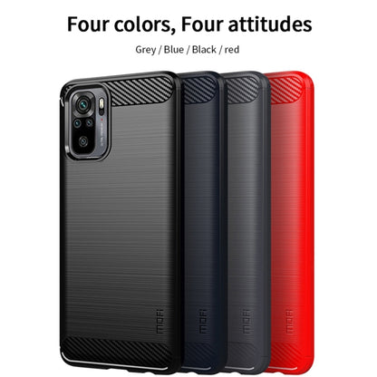 For Xiaomi Redmi Note 10 / Note 10S MOFI Gentleness Series Brushed Texture Carbon Fiber Soft TPU Case(Black) - Xiaomi Cases by MOFI | Online Shopping South Africa | PMC Jewellery | Buy Now Pay Later Mobicred